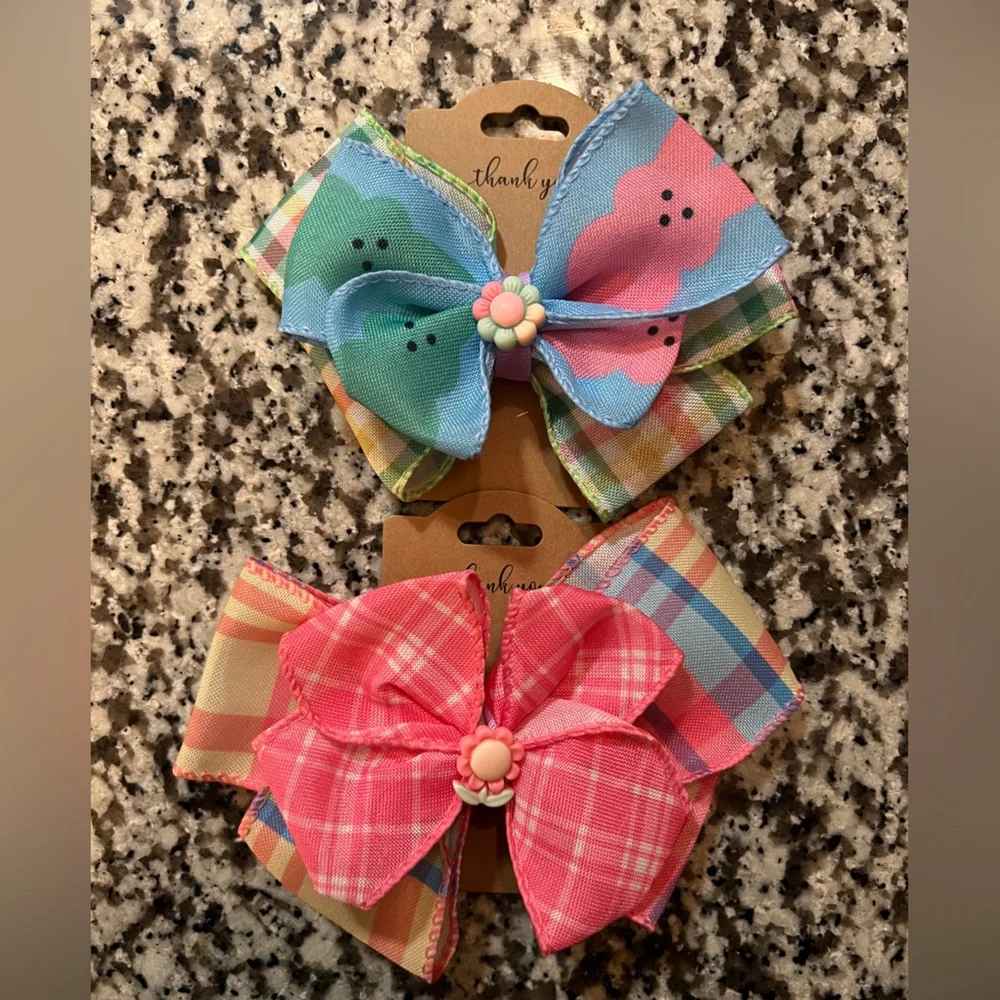 Colorful Plaid Hair Bows for Kids